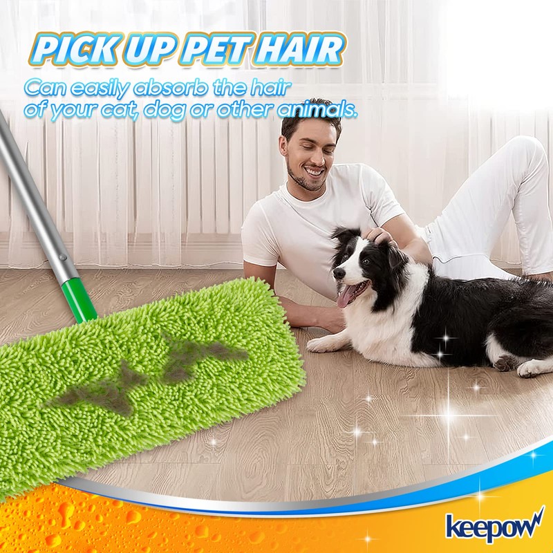 KEEPOW Reusable XL Mop Pads Compatible with Swiffer XL Sweeper,