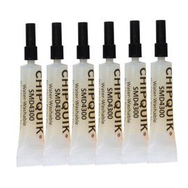 Chip Quik SMD4300ST2CC6 Tack Flux No-Clean Water-Washable in 6-2cc Squeeze Tubes (same flux as SMD4300)