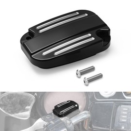 NICECNC Black Clutch Pump Covers Front Clutch Reservoir Cap with Rubber Compatible with Harley Road King FLHR 2017-2020, Freewheel FLRT 2019-2020, Replacement for 36700130, See Fitment