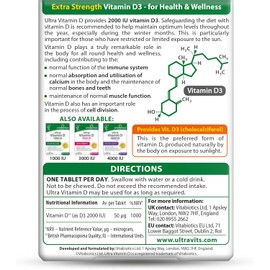 Vitabiotics Ultra Vitamin D 2000 IU Tablets – High Strength Daily Supplement