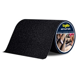 Leyibo Anti Slip Tape, 8 Inch x 16 Ft Grip Tape for Stairs Outdoor/Indoor, Waterproof Non Skid Roll for Stair Treads Non Slip, High Traction Friction Abrasive Adhesive Stair Steps - Black