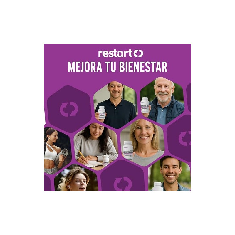 Restart Trans Resveratrol 1000mg Polifenoles Puro Inulina Veces Más Potente
