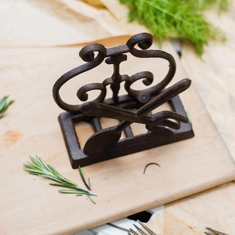 Ginobili Rustic Style Cast Iron Vertical Napkin Holder European Dining
