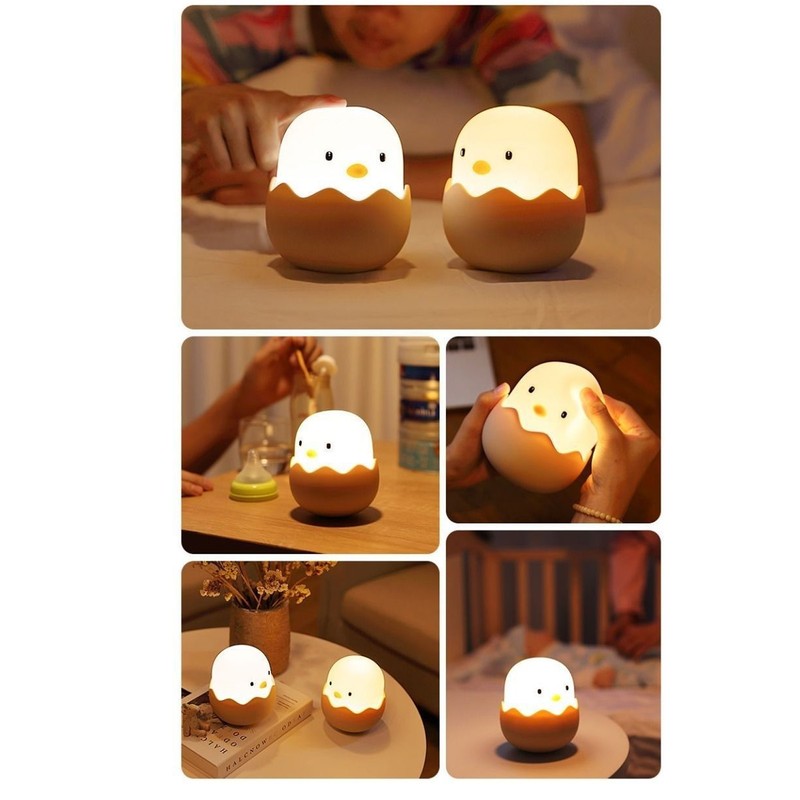 Night Light Eggshell Chicken 3 Dimensional Cute Silicone Household Bedside