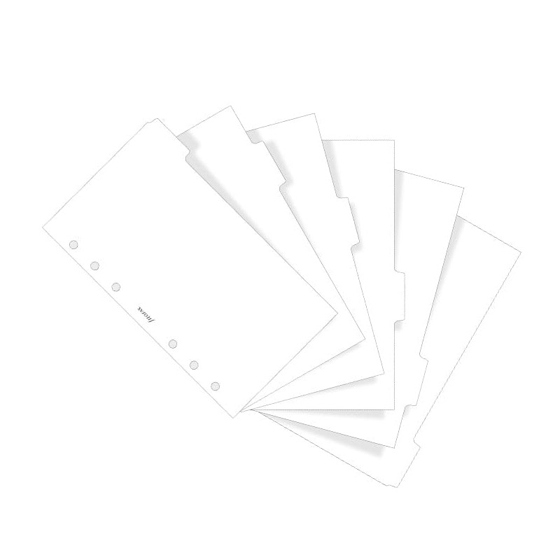 Filofax White Dividers, Personal Size, Cardstock, 7.5-inches Height, B132872