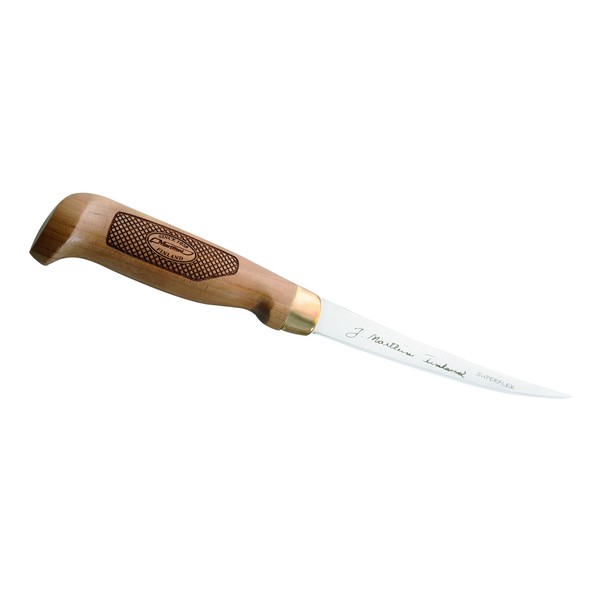 Marttiini 610016 Finnish Birch Wood Fixed Fillet Fishing Knife 4" Satin Fillet