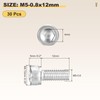 METALLIXITY Socket Head Cap Screw(M5-0.8x12mm) 30Pcs, 304 Stainless Steel Allen