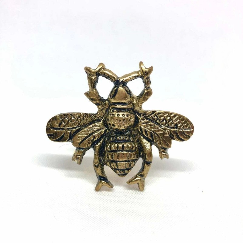 DwellStudio 2 Vintage Gold Brass Bumblebee Bee Hardware Drawer Pulls
