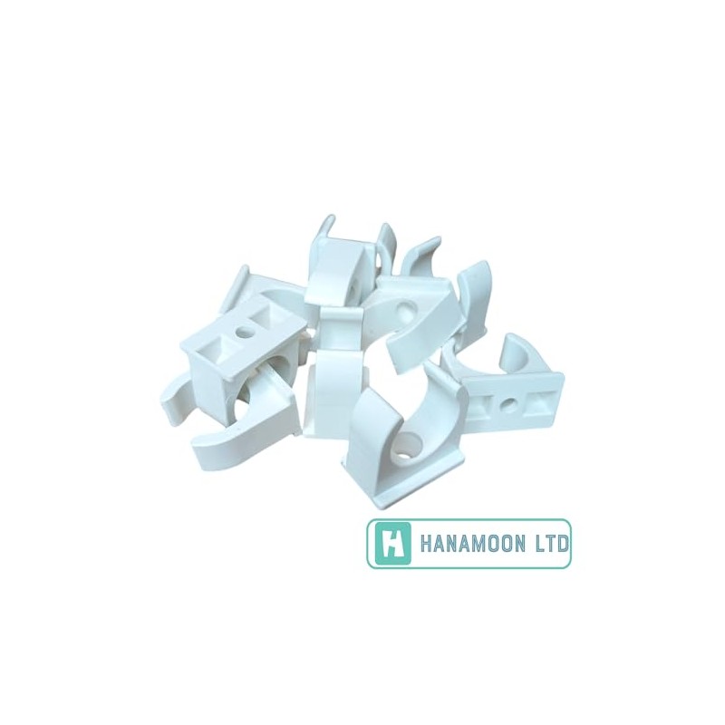 20mm White PVC U Clip Conduit Push in Saddle -