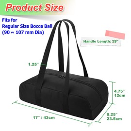 Cosmos Bocce Sets Carry Bag Bocci Storage Organizer Bag for Holding 8 Boccie Balls, Portable Bocce Balls Tote Bag for Carrying Bocce Game Equipment to Backyard Lawn Beach (Balls NOT Included)(Large)
