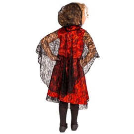 tectake dressforfun Cute Children's Vampire Lady Girl Costume Dress with Removable Cape (8-10 Years, No. 300047)