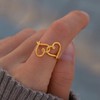 STORYJEWELLERY Heart Rings for Women, 925 Sterling Silver Gold Plated