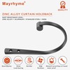 Mayrhyme Curtain Holdbacks 4Pcs,Black Barrel Zinc Alloy Curtain Tiebacks,Wall Mounted