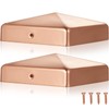 Tandefio 2 Pcs 6x6'' Solid Copper Post Caps Fence Pyramid