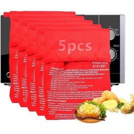 5 bolsas de patatas para microondas, reutilizables, para microondas, bolsa de cocina, tortillas, mazorcas de maíz, herramientas de horneado, bolsas de microondas