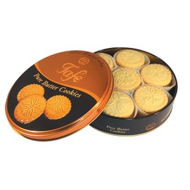 Tafe Pure Butter Cookies Biscuits Shortbread Delicious All Natural Holiday Tin Gift Box 11.28 Oz