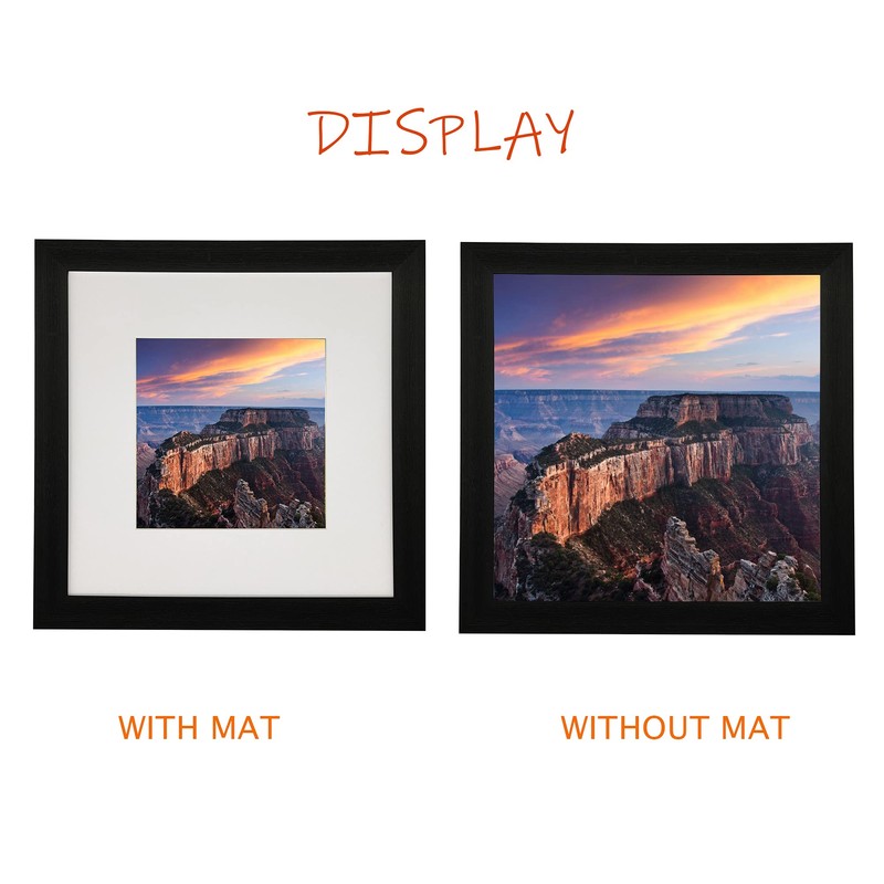 8x8 Picture Frame Gallery Photo Frame with 5x5 mat,Freestanding and