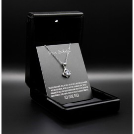 An meinen Schatz Necklace with Card Heart Chain with LED Box and Saying for Women Wife Partner Girlfriend or Fiancée for Anniversary Birthday Christmas, Stainless Steel, Cubic Zirconia