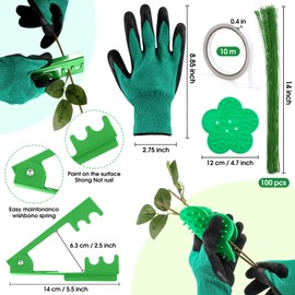 207 Pcs Flower Arrangement Supplies Valentine's Day Green Florist Garden Tools Gift Kit for Women Include Bag Thorn Remover Rose Stripper Outdoor Hand Tools Stem Pruning Shear Gloves Stem Wire Etc