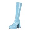 Pomoxikn Platform Knee High Boots for Women Block Chunky High