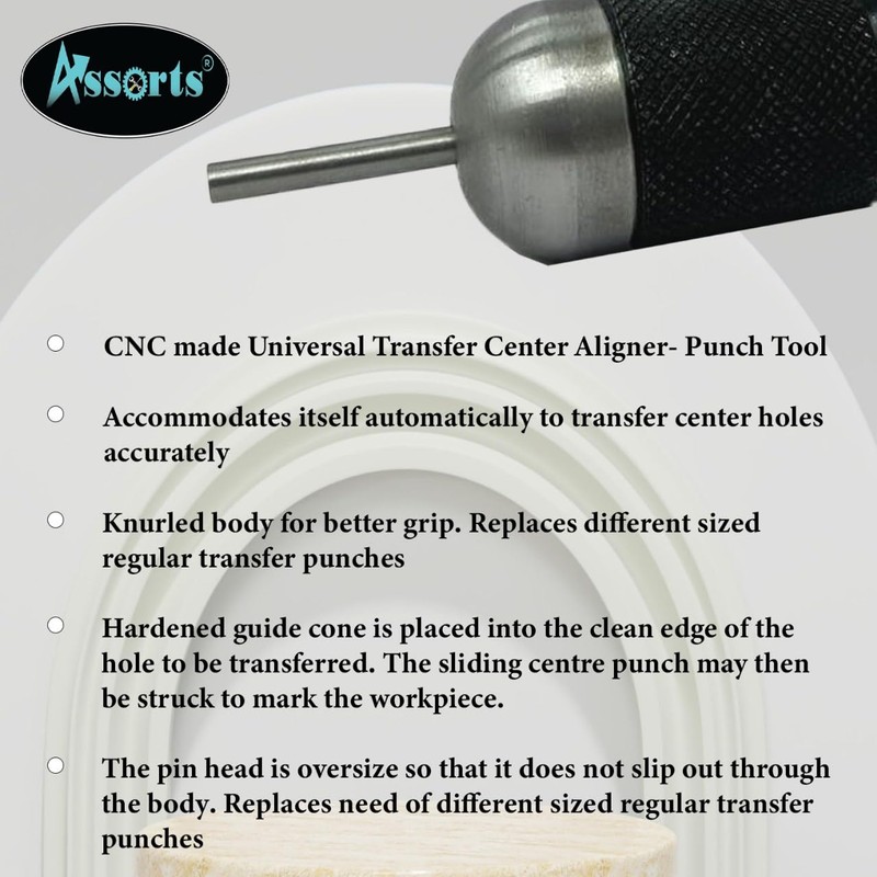 Universal Transfer Center Aligner- Punch-Hardened Pin (Range (3/8" to 1"))