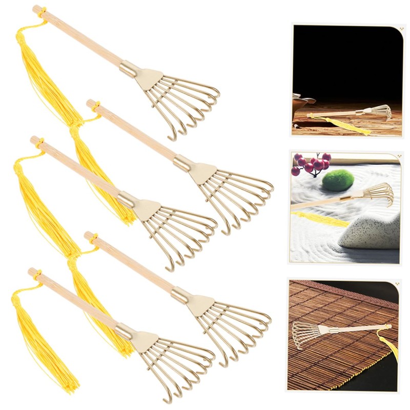 IWOWHERO Meditation Rake for Zen Garden Mini Zen Garden Metal