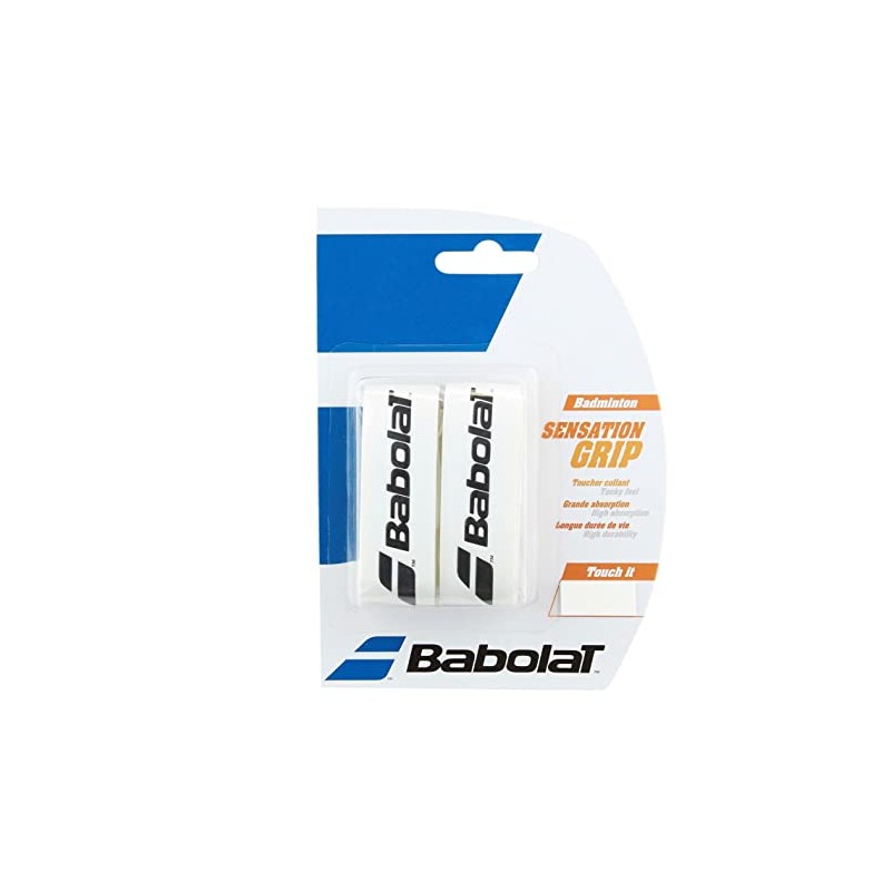 Babolat Sensation Badminton Grips (Pack of 2), White