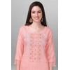 TRENDMALLS Women's Cotton Embroidery Kurta Pant Suit Set (TM.G103-LightPink-M)