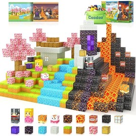 Magnetic Blocks - Build Mine Magnet World Magic Portal Set, Magnetic Tiles Building Blocks Toddler Toys STEM Sensory Outdoor Toys for 3+ Year Old Boys & Girls, Creative Kids Games Kids Toys 84PCS