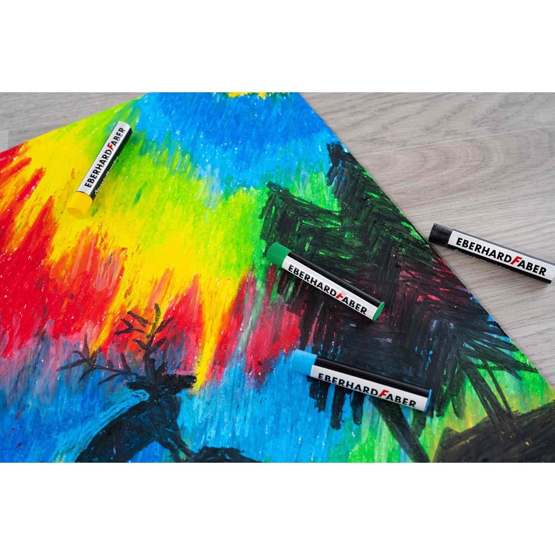 Eberhard Faber 522013 Oil Pastels in 12 Bright Colours, Shatterproof,