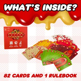 Joking Hazard Hoddog Card Game – 82 Cards for Kids & Adults, Race to Build the Longest Hoddog with Fun & Strategy, Includes Ketchup SPLAT Cards & Rulebook