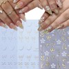 3 Sheets Bow Nail Stickers for Nail Art, 3D Self-Adhesive