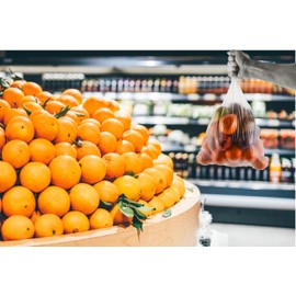 Mr Miracle Plastic Produce Bags for Food Storage - 12"x20" Clear Grocery Bag for Fruits, Vegetables, Bread - Easy Peel-Off Design, Continuous Roll, 1.75" Core, Pack of 350 Bags [1 roll]