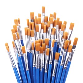 Juego de Pinceles Gruesos Planos para Pintar Acuarela, Óleo o Acrílico, 50 Piezas