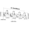 Ralbay Modern LED Crystal Bathroom Vanity Lights 4-Lights Stainless Steel