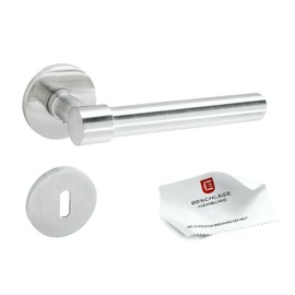 Beschläge Hamburg: Door Handles/Door Fitting One L - IO 07Z VAM BB - Door Handle Diameter 20 x 140 mm with Round, Diameter 53 x 6 mm Rosettes for Room Doors - Handle Set / Door Handle for Interior