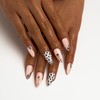FORBELOVED NAILS|Nude Hand-pained Leopard Handmade Press On Nails|Medium Almond Stick