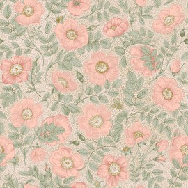 VEELIKE Vintage Pink Poppies Floral Peel and Stick Wallpaper Boho Flower Wallpaper for Nursery Bedroom 17.7''x118'' Floral Contact Paper for Cabinets Drawers Prepasted Removable Wall Paper