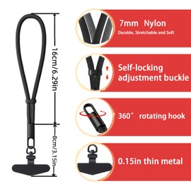 Upgraded Phone Wrist Strap, Adjustable Phone Lanyard Strap, Super Durable Anti Theft 360° Rotating Hook Design, Compatible with Full Coverage Phone Cases (1, Red)