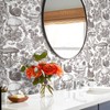 Livelynine Black Farmhouse Wallpaper Peel and Stick Mushroom Floral Snail