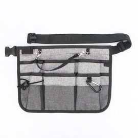 Gardening Tool Waist Bag Belt Adjustable Tool Apron Organizer with 8 Pockets Hanging Pouch Tool Belt (Grey)