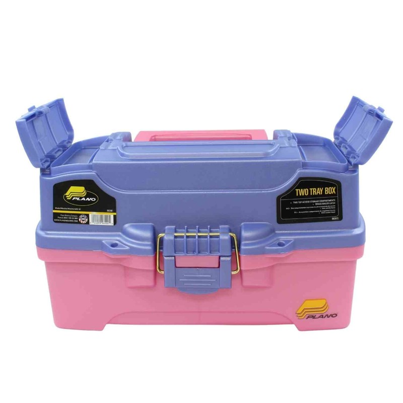 Plano Plano 2-Tray Tackle Box with Dual Top Access, Periwinkle/Pink,
