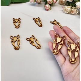 30pcs of Horse Head Earrings Unfinished Wood Blanks,Unfinished Laser Cut Wood Shapes for Earrings Jewelry Crafts (1.7inch)
