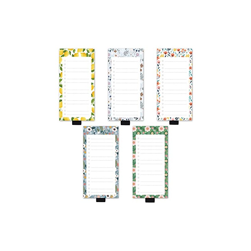 5 Pack Magnetic Lemons Bloom Daisy Scandi Notepads for Fridge