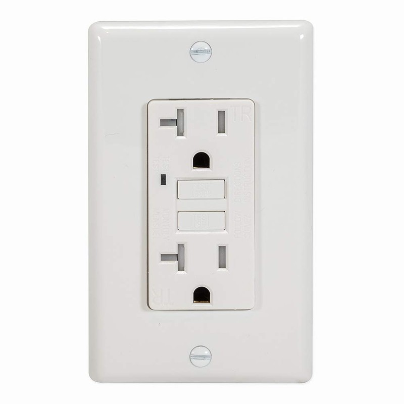 Eastman Tamper Resistant Self-Test Slim GFCI Outlet with LED Indicator