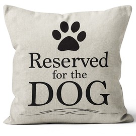JIMOWANG Reserved for The Dog Throw Pillow Case Modern Cushion Cover Square Pillow Cover Decoration for Sofa Bed Chair Car 18 x 18 Inch