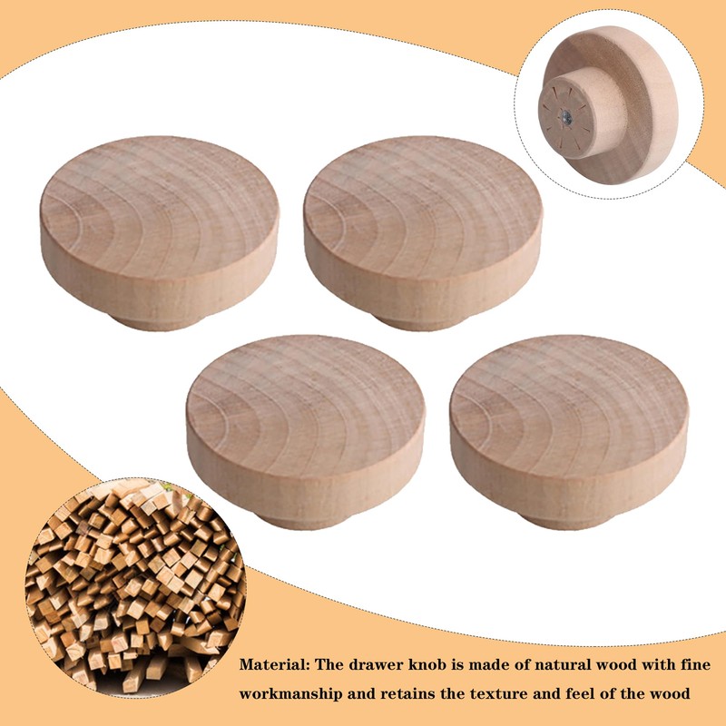 BQLZR 30pcs Wooden Round Mushroom Shape Furniture Pull Knobs Wooden