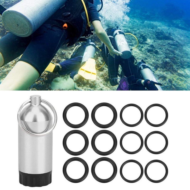 HERCHR Tanque de Buceo, Mini Tanque Llavero Válvula de Cilindro