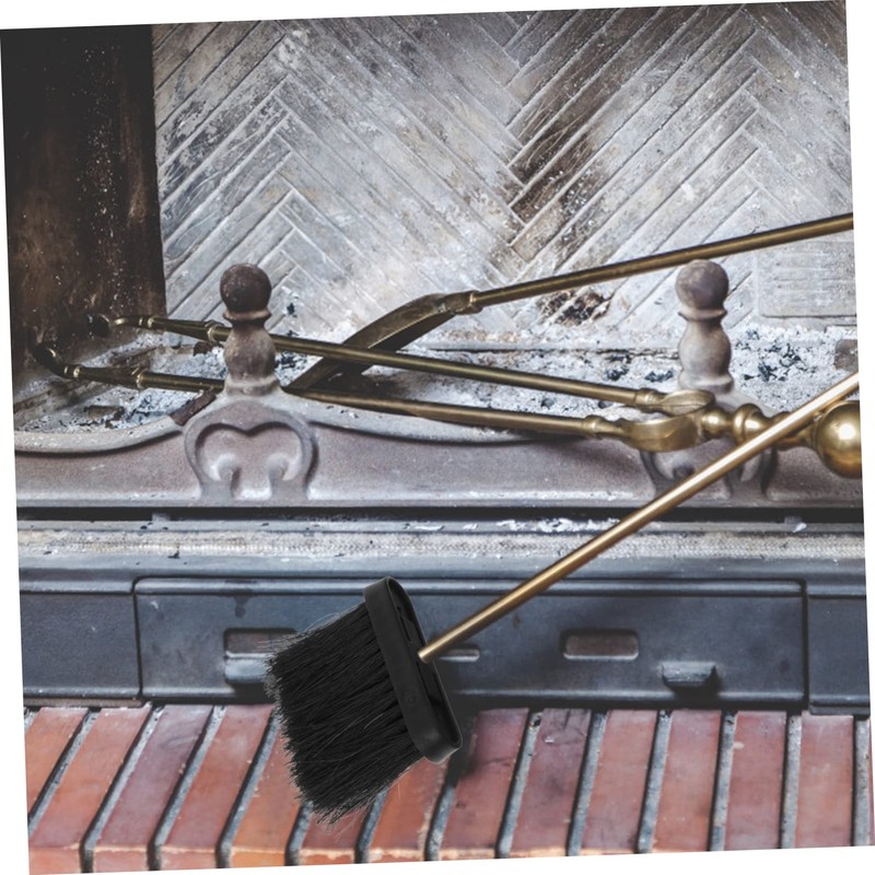 GRIRIW 2pcs Fireplace Brush Head Replacement Long Handled Scrubbing Brush