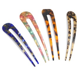 4 Pcs U-Shaped French Hair Fork Hairpin Styling Tool for Women Retro Geometric Hair Stick Versatile Headwear Accessory